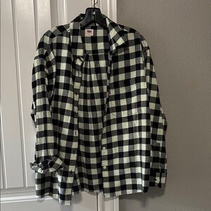 Levi's Black and White Plaid Shirt